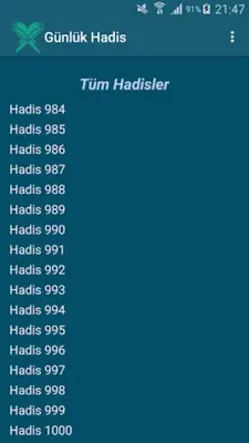 Günlük Hadis 1000 Adet Hadis android App screenshot 0