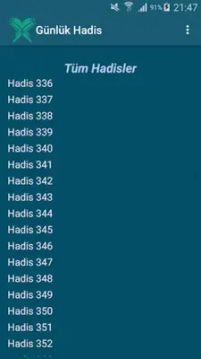 Günlük Hadis 1000 Adet Hadis android App screenshot 1