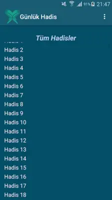 Günlük Hadis 1000 Adet Hadis android App screenshot 2