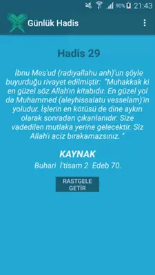 Günlük Hadis 1000 Adet Hadis android App screenshot 3