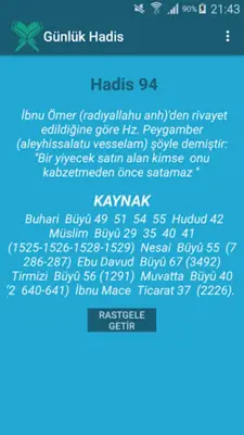 Günlük Hadis 1000 Adet Hadis android App screenshot 5